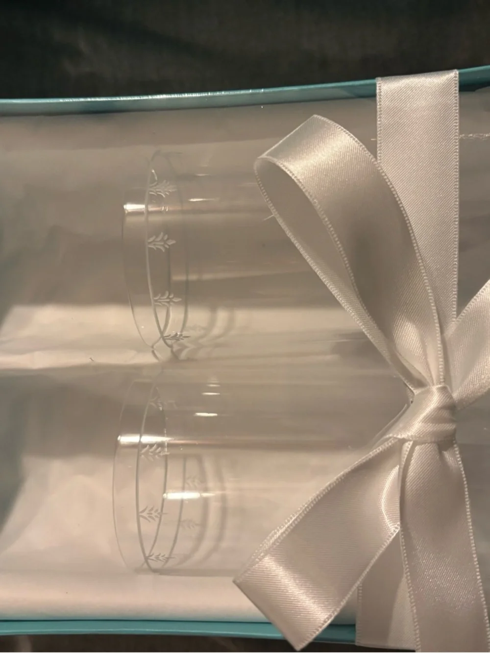Tiffany and co clear cups with small top design